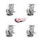Service Caster 5 Inch V Groove Semi Steel Swivel Caster Set with Roller Bearings and Brakes SCC SCC-30CS520-VGR-TLB-4 - alternate 4